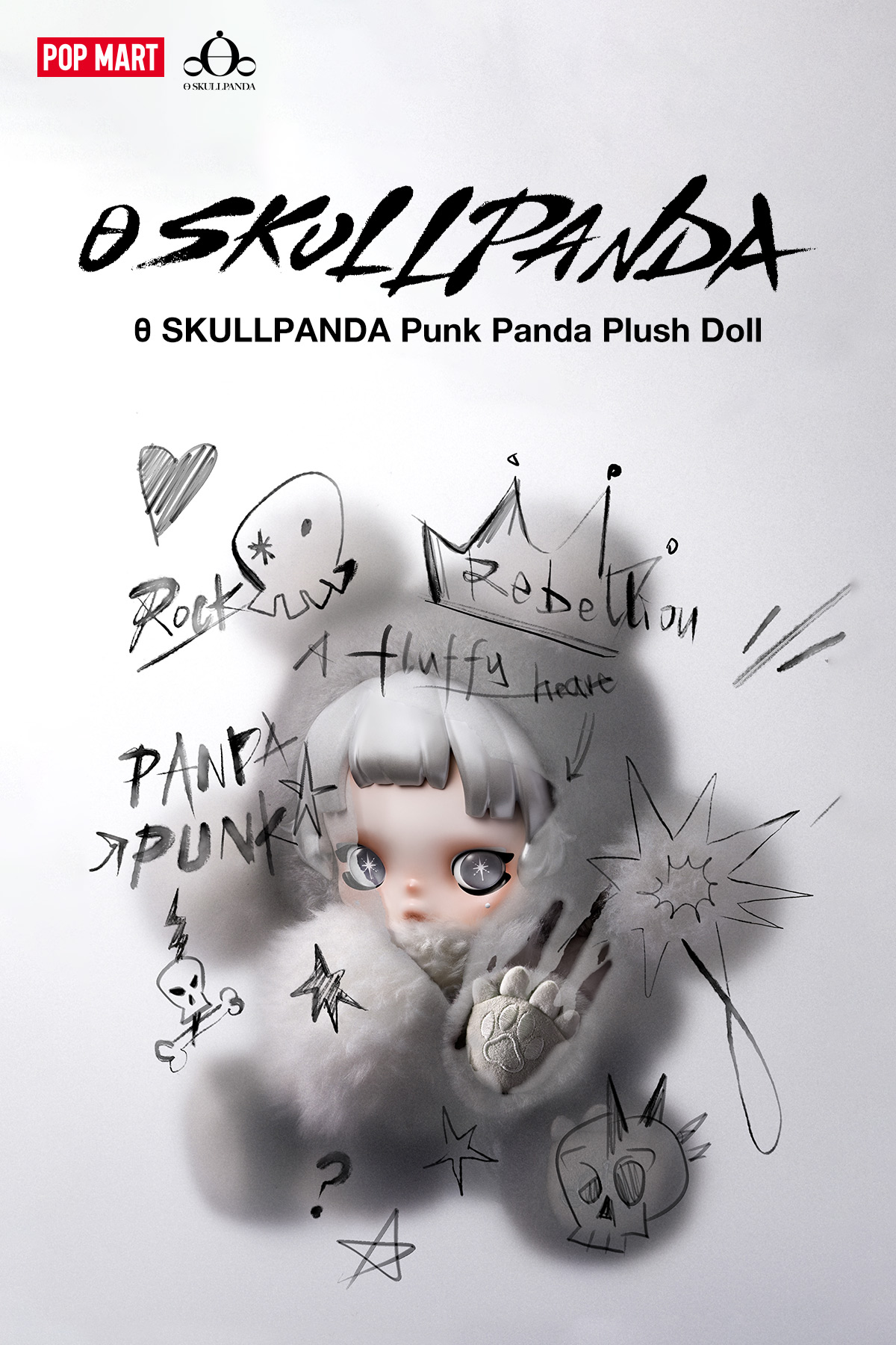 θ SKULLPANDA Punk Panda Plush Doll - POP MART (Australia)