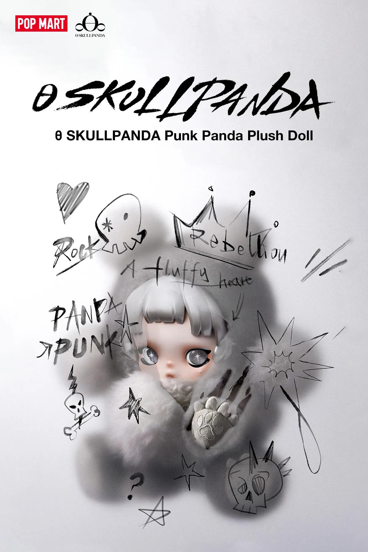 θ SKULLPANDA Punk Panda Plush Doll - POP MART (Australia)