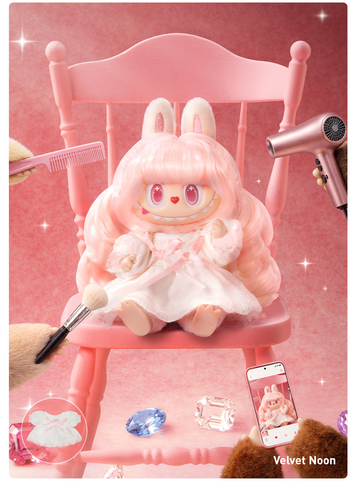 THE MONSTERS ヘアサロン シリーズ ぬいぐるみペンダント - POP MART