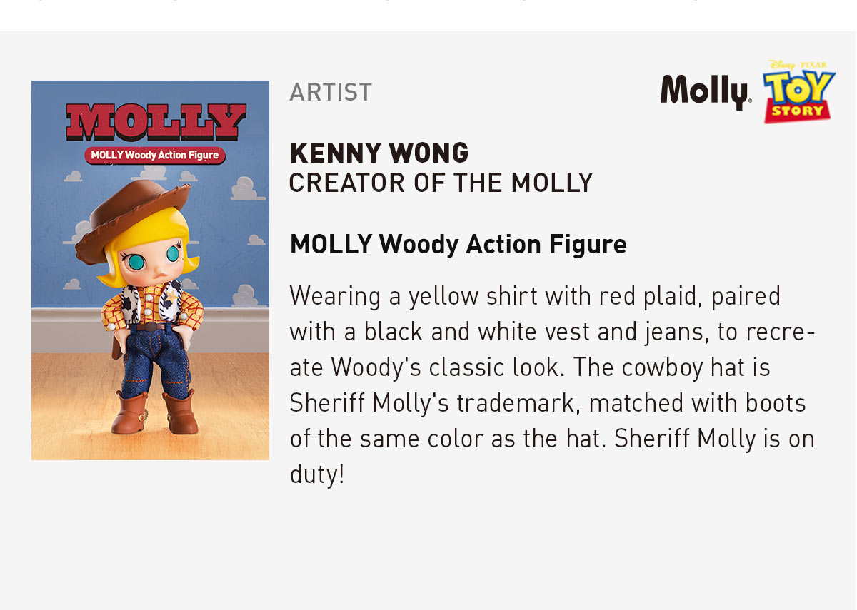 POPMART MOLLY ウッディ MOLLY Woody Action Figure - POP MART (Belgium)