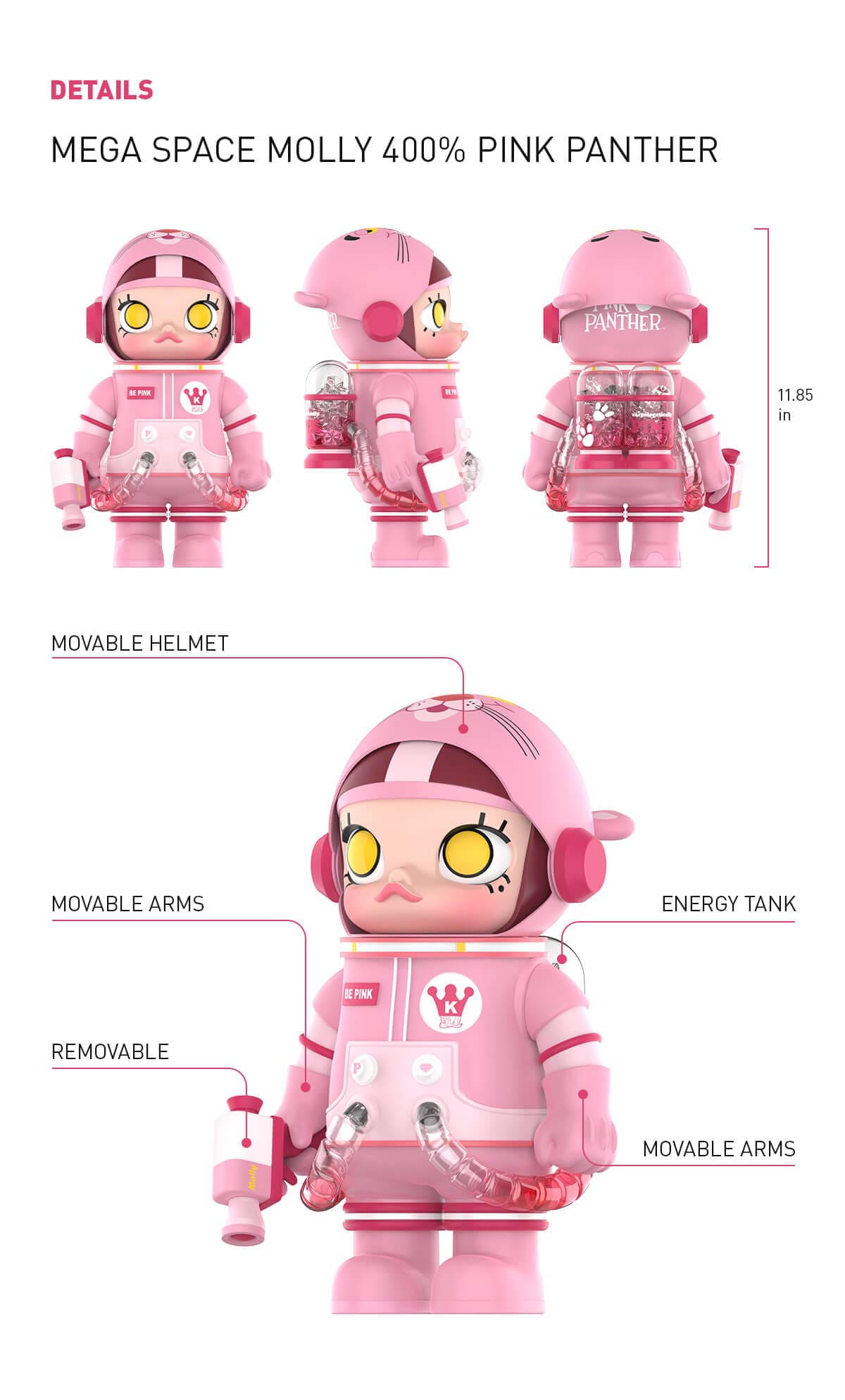 MEGA SPACE MOLLY 400% Pink Panther - POP MART (Hungary)