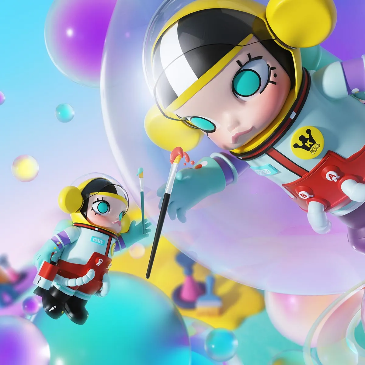 MEGA COLLECTION 1000% SPACE MOLLY Little Painter - POP MART 